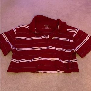 vintage cropped red striped shirt